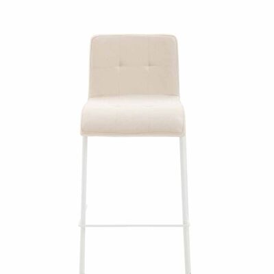 Lot de 2 tabourets de bar Gift tissu rond blanc crème 45x43x101 crème Matière Métal chromé