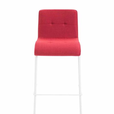 Set di 2 sgabelli da bar Tessuto regalo rotondo bianco rosso 45x43x101 rosso Materiale Metallo cromato