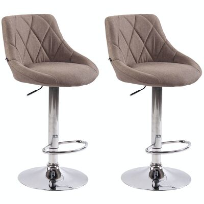 Set of 2 bar stools Lazio fabric taupe 49x46x83 taupe Material Chromed metal