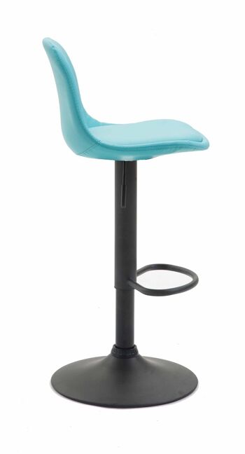 Tabouret de bar Kiel Entièrement rembourré simili cuir noir bleu 43x39x82 métal simili cuir bleu 3