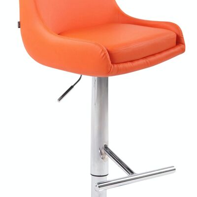 Club bar stool imitation leather orange 50x43x90 orange imitation leather metal