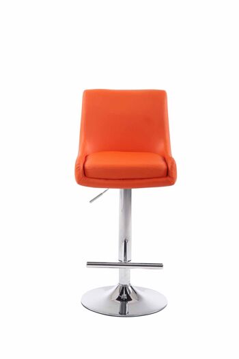 Tabouret de bar club simili cuir orange 50x43x90 métal simili cuir orange 2