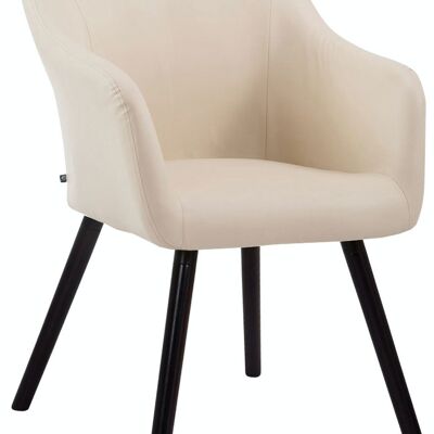 Visitor chair McCoy V2 Coffee imitation leather cream 62.5x61x90 cream imitation leather Wood