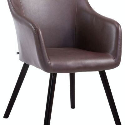Visitor chair McCoy V2 coffee imitation leather bordeaux 62.5x61x90 bordeaux artificial leather Wood