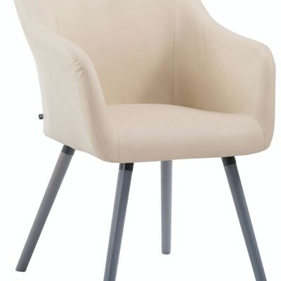 Visitor chair McCoy V2 Gray leatherette cream 62.5x61x90 cream leatherette Wood