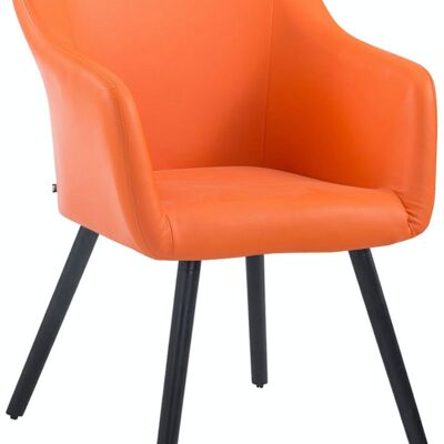 Besucherstuhl McCoy V2 Kunstleder schwarz orange 62,5x61x90 Kunstleder orange Holz