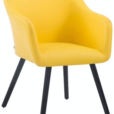 Silla de visita McCoy V2 Cuero artificial negro amarillo 62,5x61x90 cuero artificial amarillo Madera