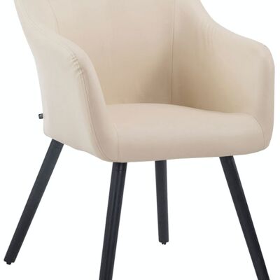 Visitor chair McCoy V2 Black leatherette cream 62.5x61x90 cream leatherette Wood