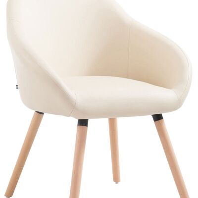 Visitor chair Hamburg imitation leather natura (oak) cream 61x64x79 cream imitation leather Wood