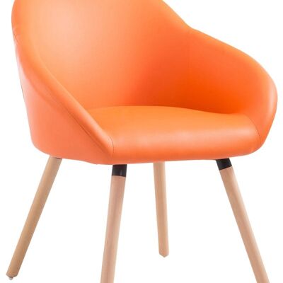 Visitor chair Hamburg imitation leather natura (oak) orange 61x64x79 orange imitation leather Wood
