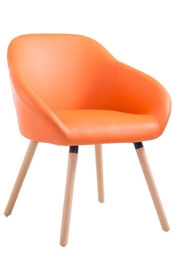 Chaise visiteur Hamburg simili cuir natura (chêne) orange 61x64x79 simili cuir orange Bois 1