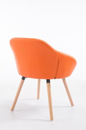 Chaise visiteur Hamburg simili cuir natura (chêne) orange 61x64x79 simili cuir orange Bois 4