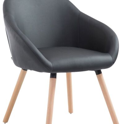 Silla de visita Hamburg polipiel natura (roble) negro 61x64x79 polipiel negra Madera