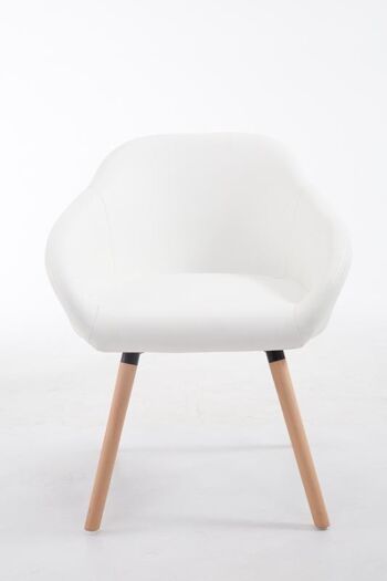 Chaise visiteur Hamburg simili cuir natura (chêne) blanc 61x64x79 simili cuir blanc Bois 2