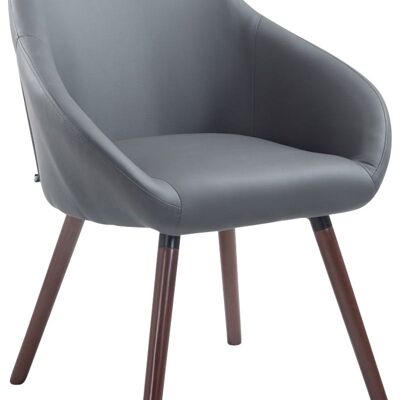 Visitor chair Hamburg imitation leather walnut (oak) Gray 61x64x79 Gray artificial leather Wood