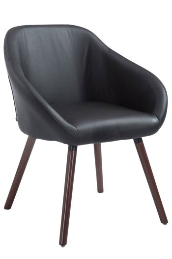 Chaise visiteur Hamburg simili cuir noyer (chêne) noir 61x64x79 simili cuir noir Bois