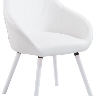 Silla de visita Hamburg polipiel blanca (roble) blanca 61x64x79 polipiel blanca Madera