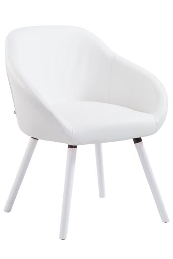 Chaise visiteur Hamburg simili cuir blanc (chêne) blanc 61x64x79 simili cuir blanc Bois