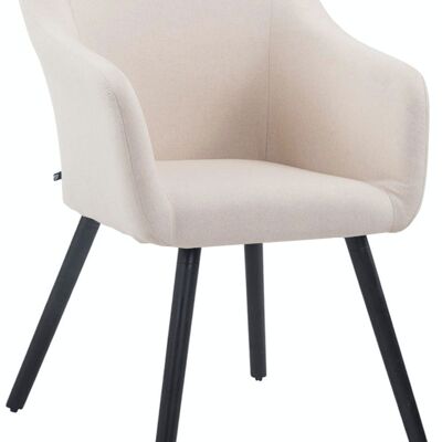 Silla visita McCoy V2 Tela negra beige 63x61x90 beige Material Madera