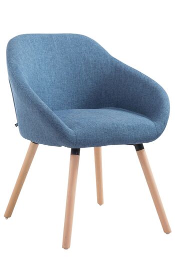 Chaise visiteur Hamburg tissu natura (chêne) bleu 61x64x79 bleu Matière Bois 1