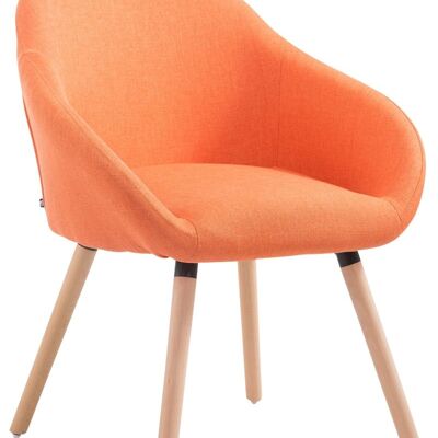 Visitor chair Hamburg fabric natura (oak) orange 61x64x79 orange Material Wood