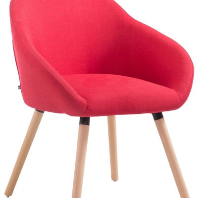 Visitor chair Hamburg fabric natura (oak) red 61x64x79 red Material Wood