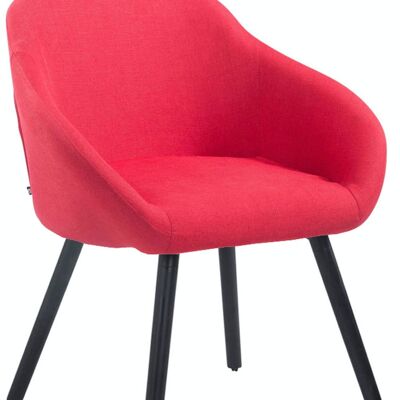 Visitor chair Hamburg fabric black (oak) red 61x64x79 red Material Wood