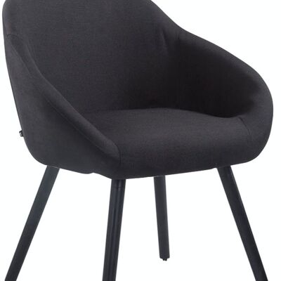 Chaise visiteur Hamburg tissu noir (chêne) noir 61x64x79 noir Matière Bois