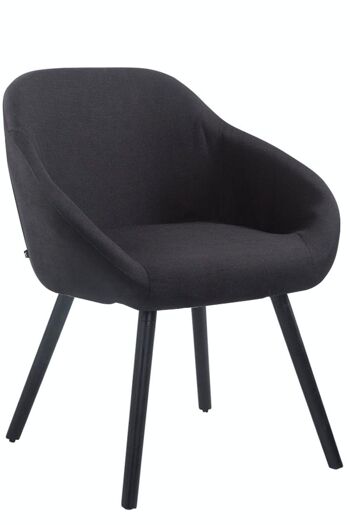 Chaise visiteur Hamburg tissu noir (chêne) noir 61x64x79 noir Matière Bois