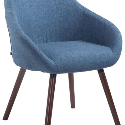 Chaise visiteur Hamburg tissu noyer (chêne) bleu 61x64x79 bleu Matière Bois