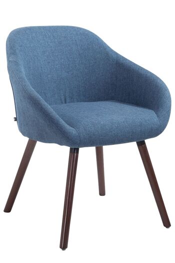 Chaise visiteur Hamburg tissu noyer (chêne) bleu 61x64x79 bleu Matière Bois