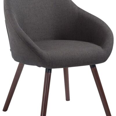 Silla de visita Hamburg tela nogal (roble) gris oscuro 61x64x79 gris oscuro Material Madera