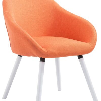 Visitor chair Hamburg fabric white (oak) orange 61x64x79 orange Material Wood