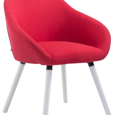 Visitor chair Hamburg fabric white (oak) red 61x64x79 red Material Wood