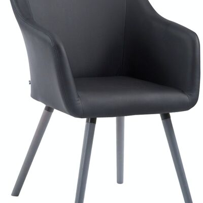 Silla de visita McCoy V2 Gris símil piel negro 62,5x61x90 símil piel negro Madera