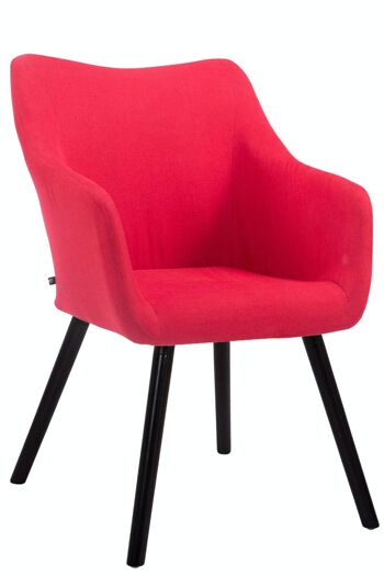 Chaise visiteur McCoy V2 Coffee tissu rouge 63x61x90 rouge Matière Bois