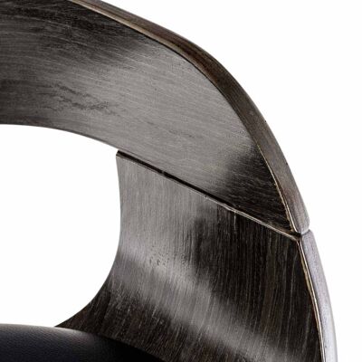 Juego de 2 taburetes de bar Kingston simil cuero gris negro 48x50x88 cuero artificial gris negro Metal cromado