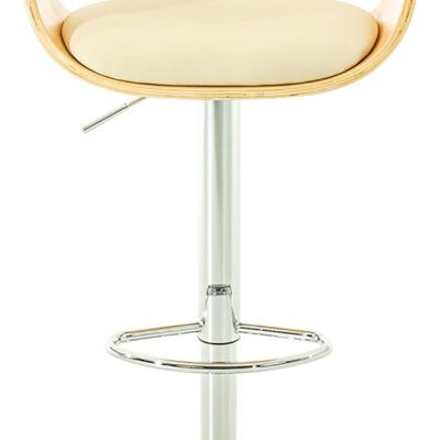 Set of 2 bar stools Kingston imitation leather natural/cream 48x50x88 natural/cream imitation leather Chromed metal