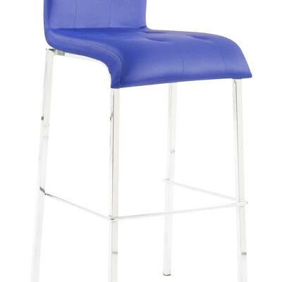 Taburete de bar Gift polipiel Cuadrado cromo azul 45x46x103 polipiel metal azul