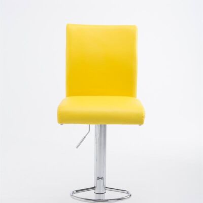 Conjunto de 2 taburetes de bar Cologne símil piel amarillo cromo 47x38,5x94,5 símil piel amarillo Metal cromado