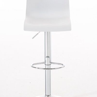 Set of 2 bar stools Hoover plastic chrome white 36x39x84 white plastic Chromed metal