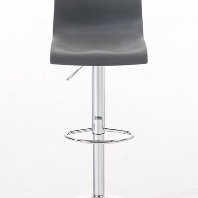 Set of 2 bar stools Hoover plastic chrome Gray 36x39x84 Gray plastic Chromed metal