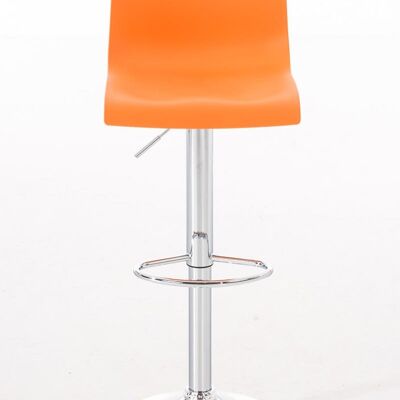 Set of 2 bar stools Hoover plastic chrome orange 36x39x84 orange plastic Chromed metal