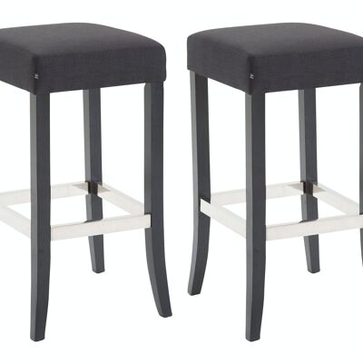 Set of 2 bar stools Venta fabric black black 44x44x79 black Material Wood