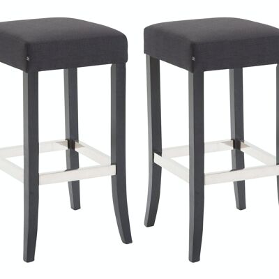 Lot de 2 tabourets de bar Venta tissu noir noir 44x44x79 noir Matière Bois