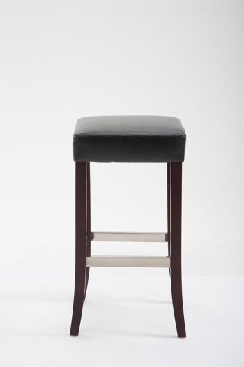 Lot de 2 tabourets de bar Venta simili cuir cappuccino noir 44x44x79 simili cuir noir Bois 2