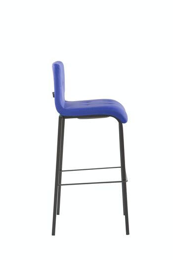 Tabouret de bar Gift simili cuir Square noir bleu 45x46x103 simili cuir bleu métal 3