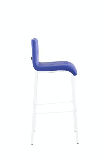 Tabouret de bar Gift simili cuir Square blanc bleu 45x46x103 simili cuir bleu métal 3