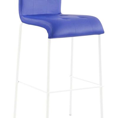 Barhocker Kado Kunstleder rund weiß blau 45x46x103 blau Kunstleder Metall