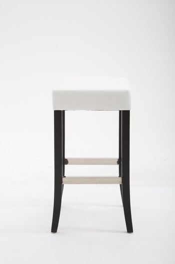 Lot de 2 tabourets de bar Venta simili cuir noir blanc 44x44x79 simili cuir blanc Bois 2